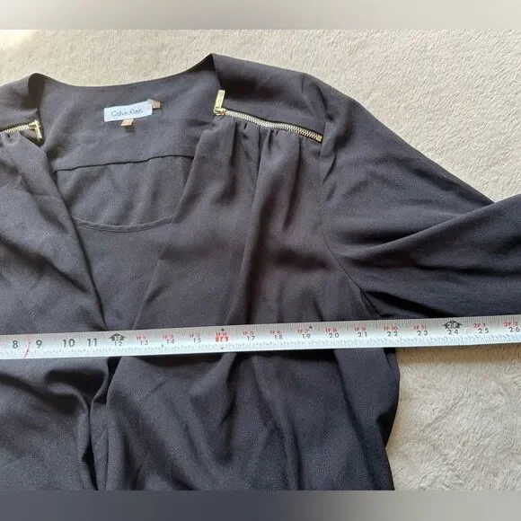 5 for $40 Calvin Klein Top Blouse Shirt Size XL Black - Picture 6 of 7